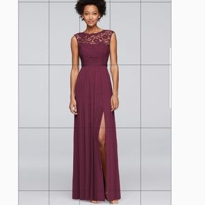 David's Bridal Lace Bridesmaid Dress